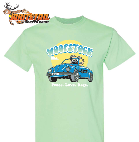 Paws-itive Partners Green Woofstock 2023 Tshirt Pawsitive Partners Woofstock t-shirt GREEN