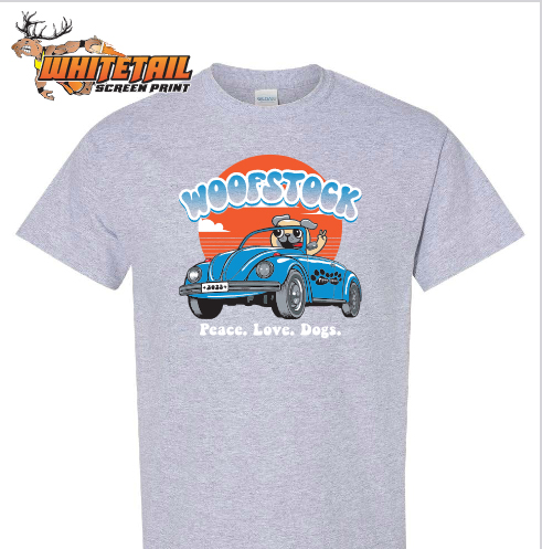 Paws-itive Partners Grey Woofstock 2023 Tshirt Pawsitive Partners Woofstock t-shirt GREY