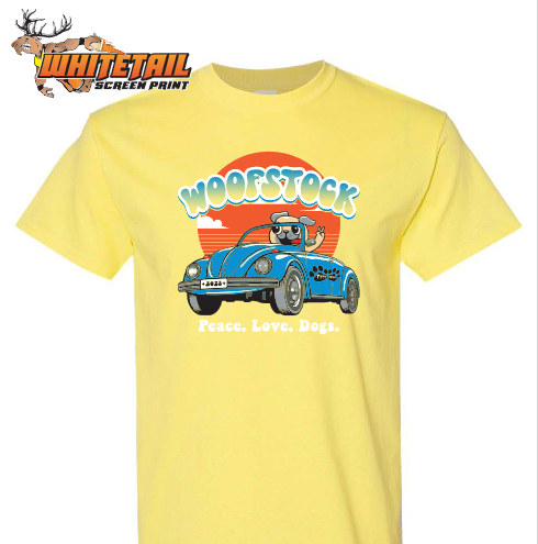 Paws-itive Partners Yellow Woofstock 2023 Tshirt Pawsitive Partners Woofstock t-shirt YELLOW